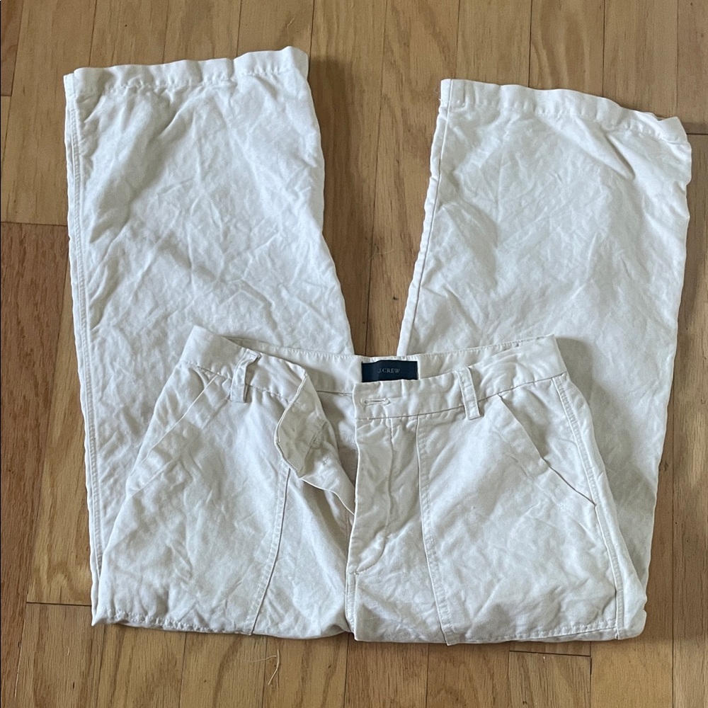 J. Crew button fly cream color women’s cropped pants size 6